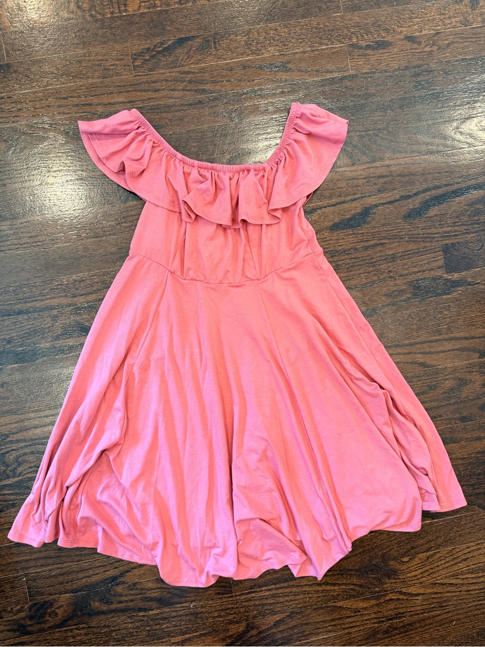 Women’s Pink Ruffle Off-Shoulder Dress